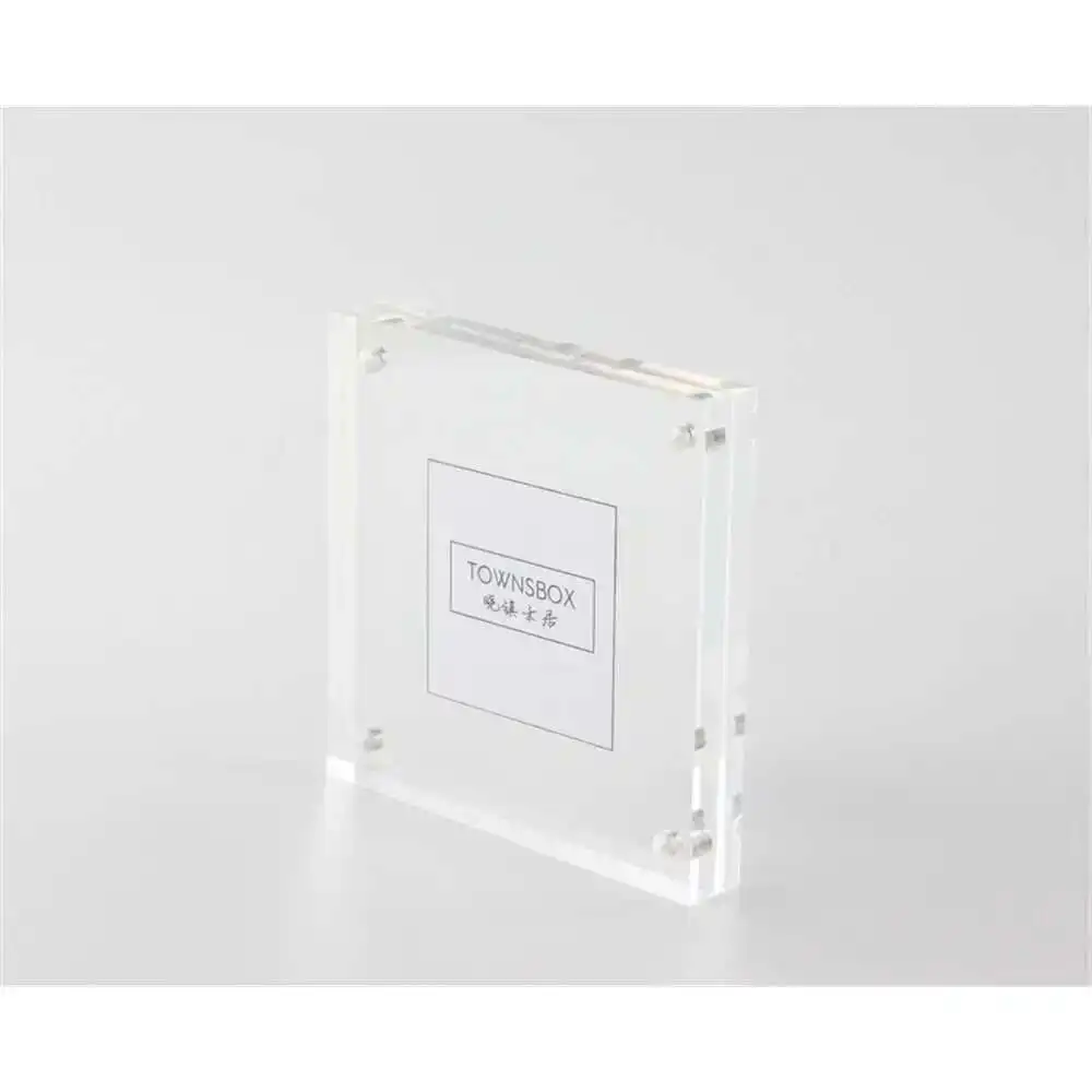 

Квадратная акриловая рамка-блок магнитная фоторамка бумажная ценник Дисплей кристалл фоторамка держатель знака 10*10 см (4 дюйма)