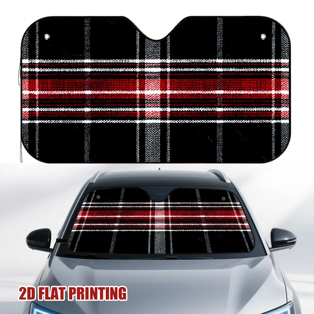 One Piece Of A New Year Plaid Striped Car Sun Visor, Perfect For Every Kind Of Driver, Enhances The Driving Experience By Minimi
