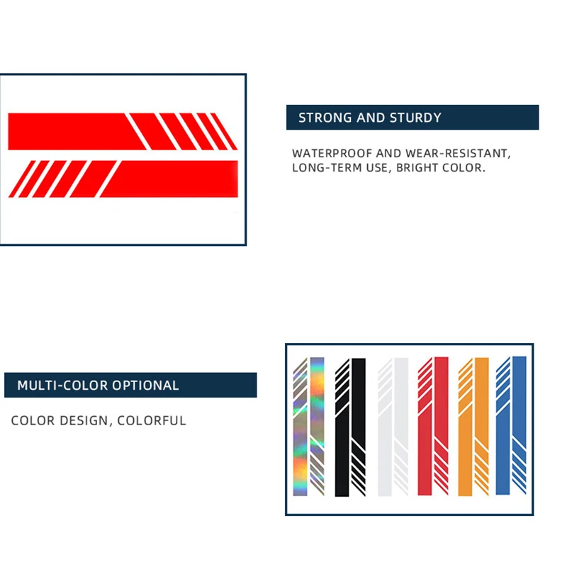 2PCS/Set Car Fashion Stripe Stickers Rearview Mirror Reflective Vinyl Decals Car Styling Decoration Mirror Sticker