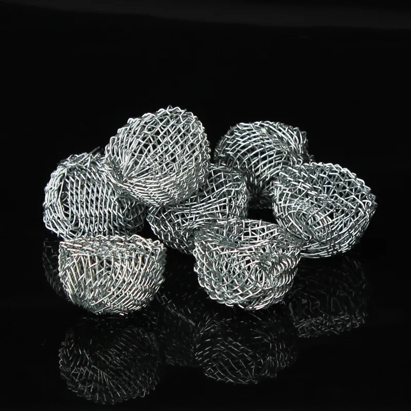 10Pcs Tobacco Ball Filter Burning Mesh Ball Hollow Smoking Pipe Metal Promote Combustion Supporting Net Silver Smoking Tool