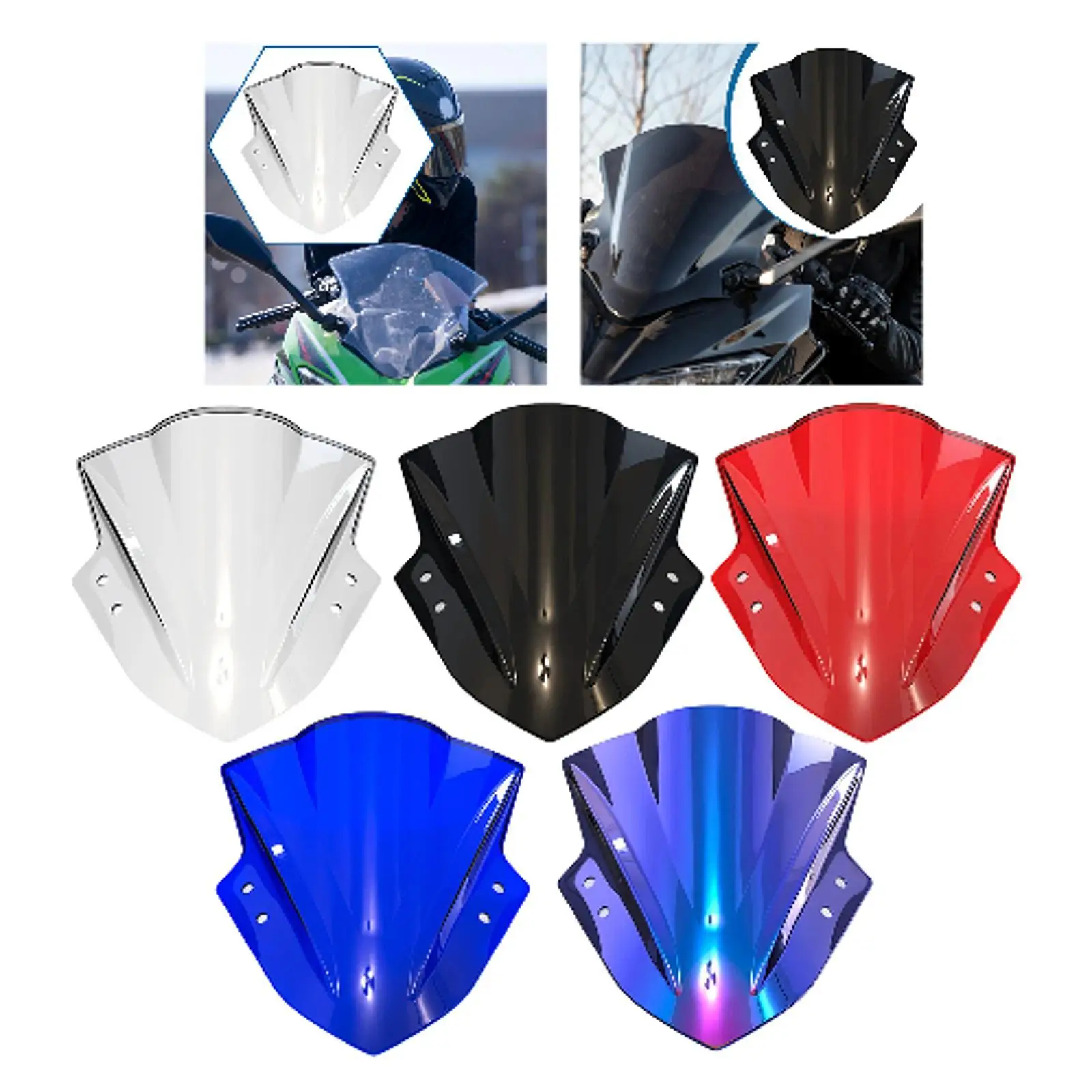 Motorcycle Windshield Windscreen Protection Spare Comfortable Riding Parts PC Replaces Wind Deflector for Ninja EX300R