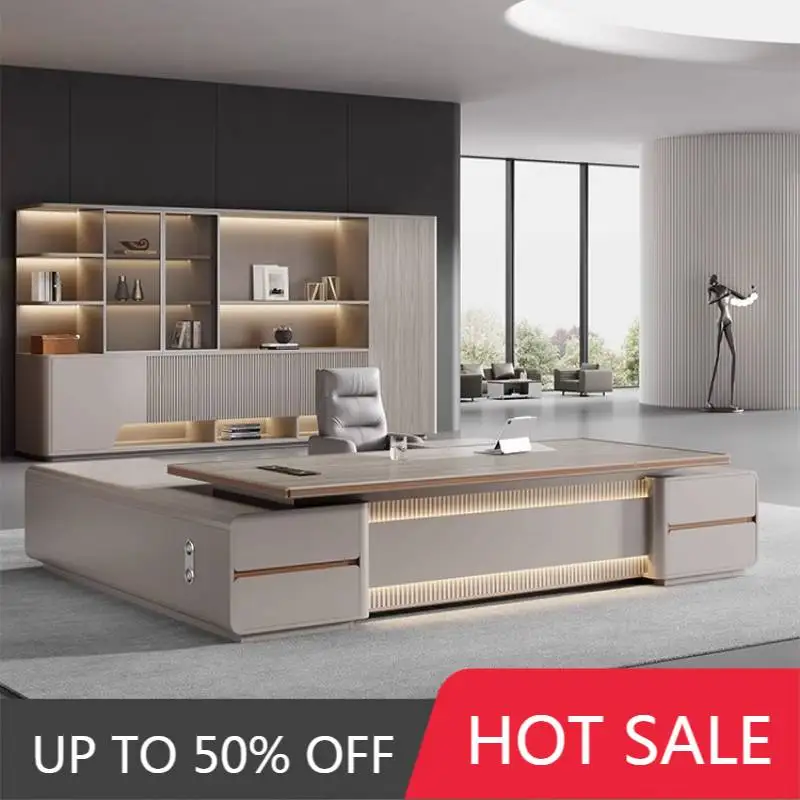 Strong Big Executive Office Desk Desktop Modern Luxury Adjustable Computer Desks Gaming Study Bureau Tafel Work Station Table