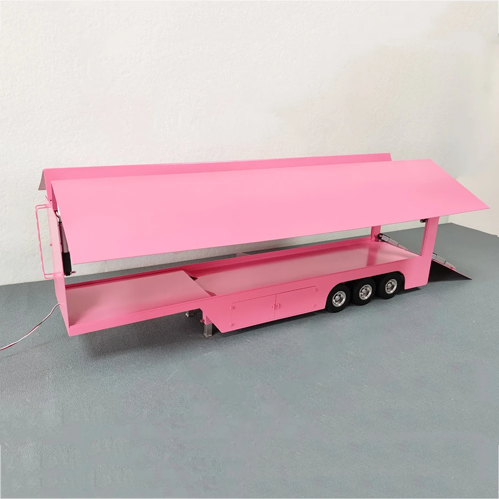 Custom 1/14 RC Lift Flank Box Trailer Metal Tractor Container Container Truck Model RC Trailer Adult Collection Toy