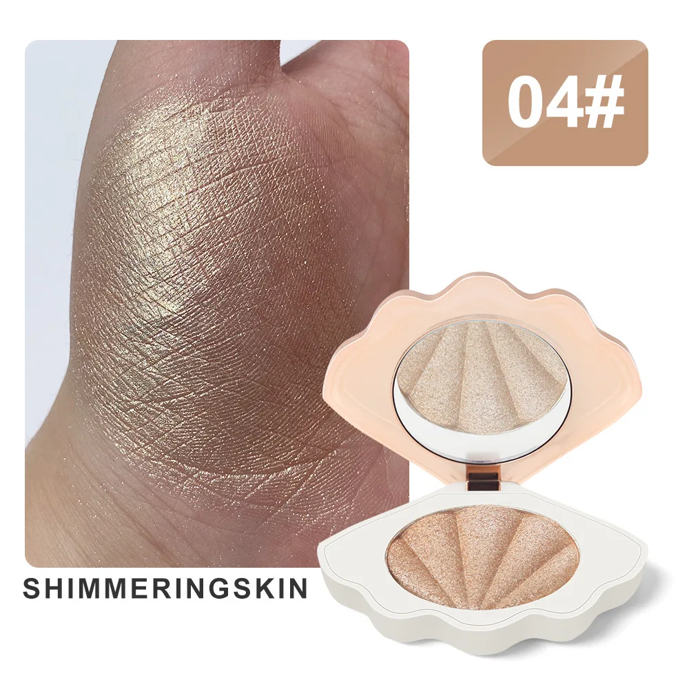 Nieuwe Shell Vorm Enkele Markeerstift Private Label Gemakkelijk Te Dragen Cosmetica Custom Make-Up Contour Palet Groothandel Glow Face