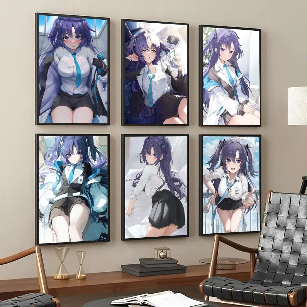 Anime Game Blue Archive Hayase Yuuka Poster Stickers Living Room Bedroom Entrance Cafe Wall Art Decoration Painting AnimeFigure