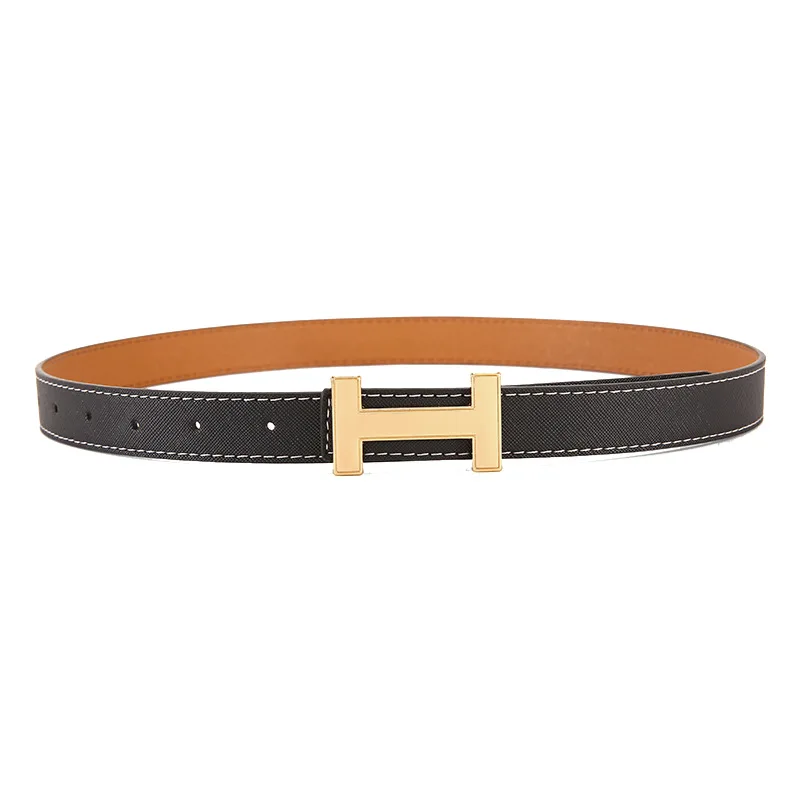 Luxury Brand Leather Belt for Women Designer Alloy Buckle Waist Strap Female Jeans Trouser Dress Waistband