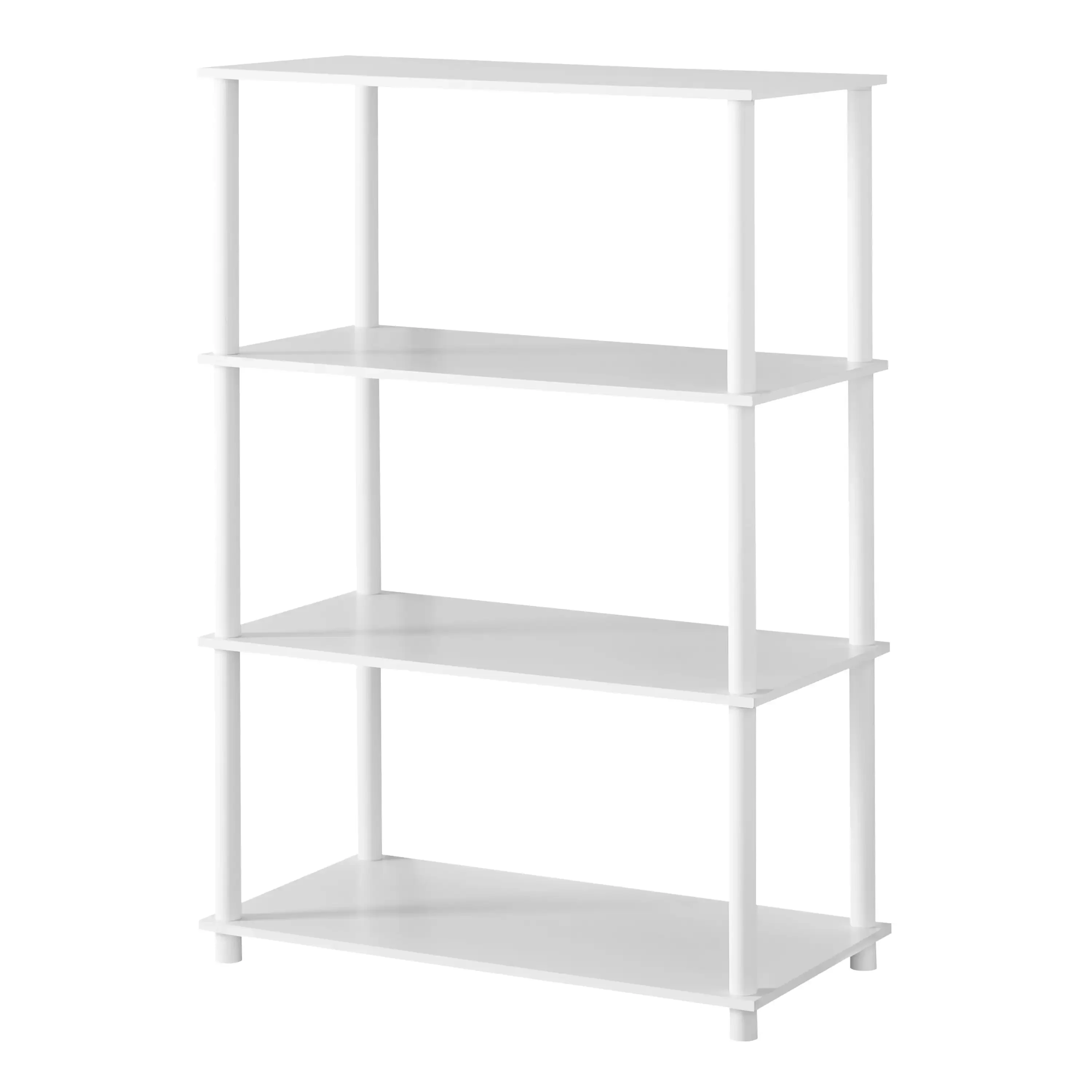 

No Tools 4-Shelf Storage Bookcase, White Shelves Bathroom Organizer And Storage Home Organization And Storage