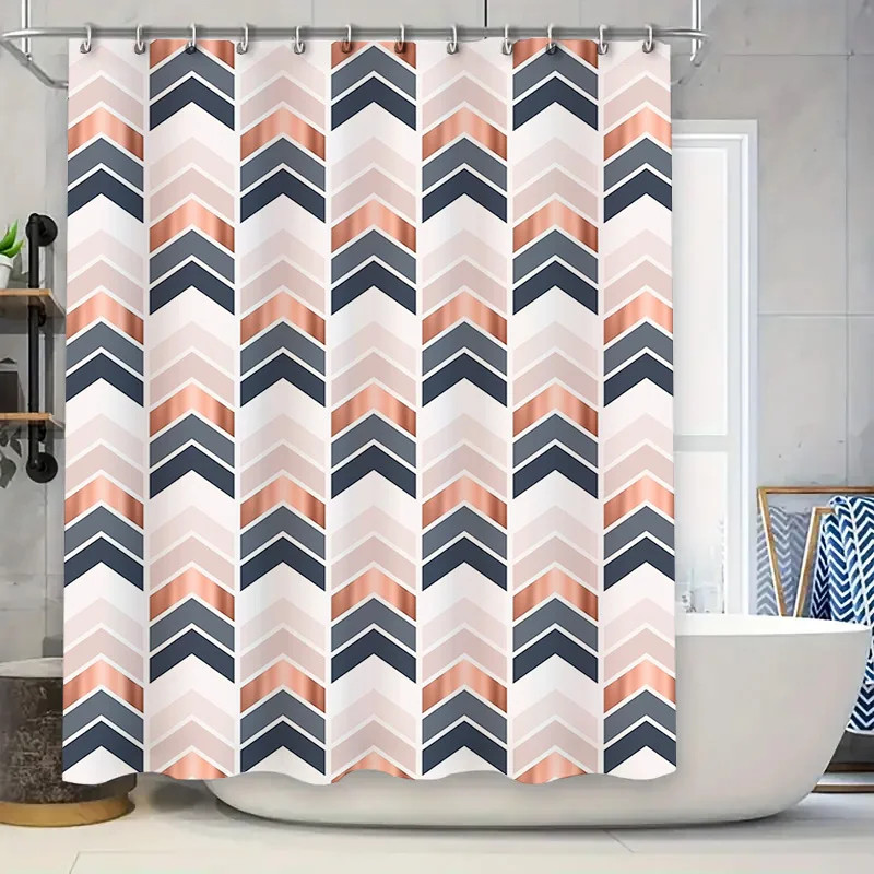 

Boho Shower Curtain Coastal Bathroom Decor Modern Farmhouse Shower Curtain Grey Beige Patterned Fabric Waterproof Liner Beach Ho