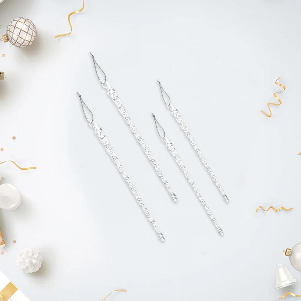 

10Pcs Spiral Glass Icicle Ornaments Clear Hanging Drops Christmas Tree Wedding Holiday Party Decoration Transparent Ornaments