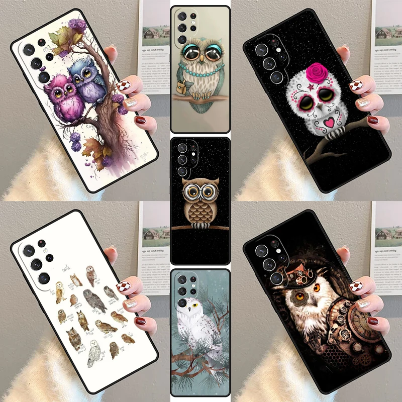 

Чехол для телефона с рисунком совы для Samsung Galaxy S23 S21 S20 FE S24 S25 S22 Ultra Note 10 20 Plus, силиконовый чехол