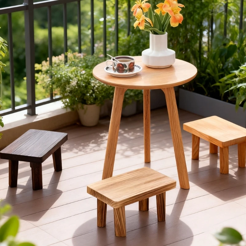 Ergonomic Solid Wooden Stool Furniture Splinter Proof Edges Weight Bearing Design Perfect for Kitchen Lounge high quality