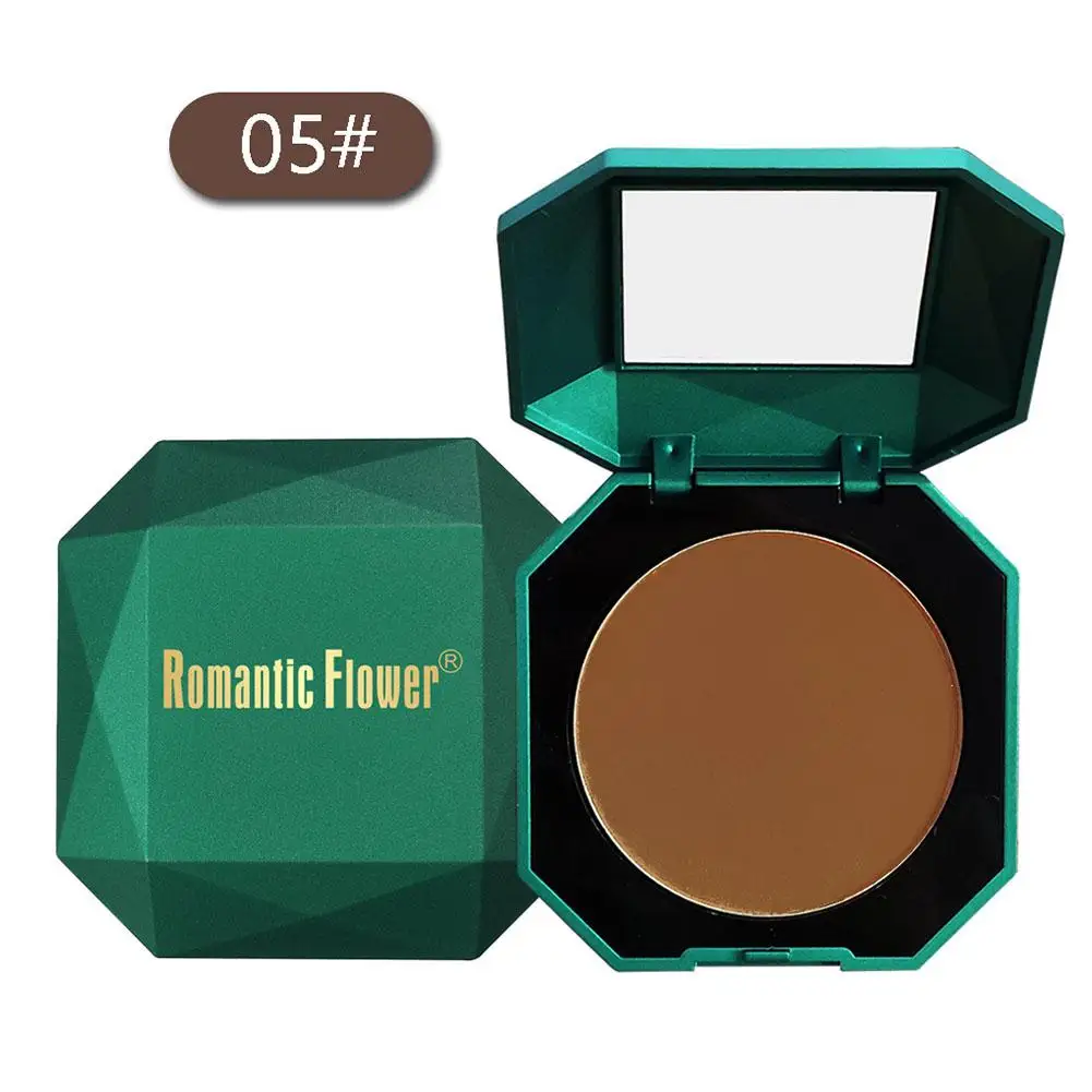 6 สี Dark Pressed Powder Dark Skin Powder Matte แป้งกันน้ําสาว Make และผลิตภัณฑ์ Powder Up Mirror Puff G7e8