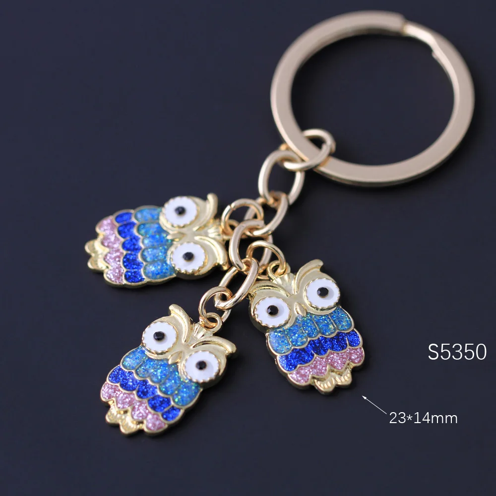 Owl Key Chain Moon Star Night Keychain For Women Colorful Enamel Car Bag Pendant Fashion Jewelry