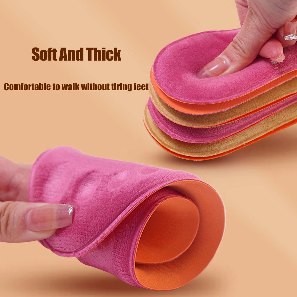 الشتاء الفراء الذاتي التدفئة النعال 1/10 قطعة لينة الحرارية رشاقته نعل رغوة الذاكرة منصات الأحذية أحذية رياضية دافئة إدراج النساء الرجال #5