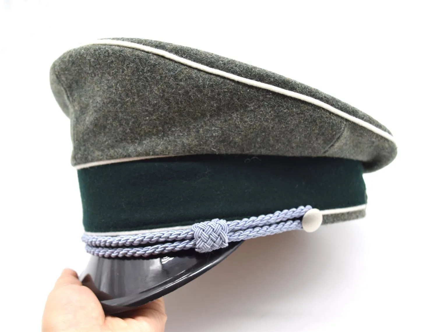 Cosplay German Elite Officer Wool Hat Cap Sweat Ring Made Leather Green Hat Wall