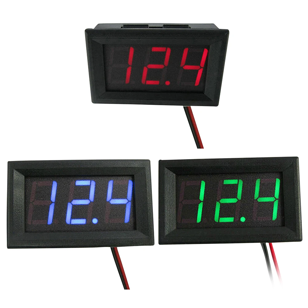 DC4.5V-30V Voltage Meter Waterproof 0.56 Inch Volt Instrument Tool 2 Wires Voltage Gauge for 6V 12V Electromobile Motorcycle Car