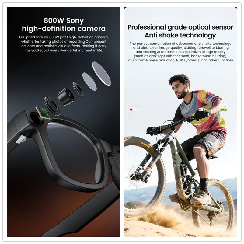 New Smart Glasses HD 8K Electrochromic Lens Bluetooth Call Music AI Voice Translate Video Recording Camera Sunglasses Men Women