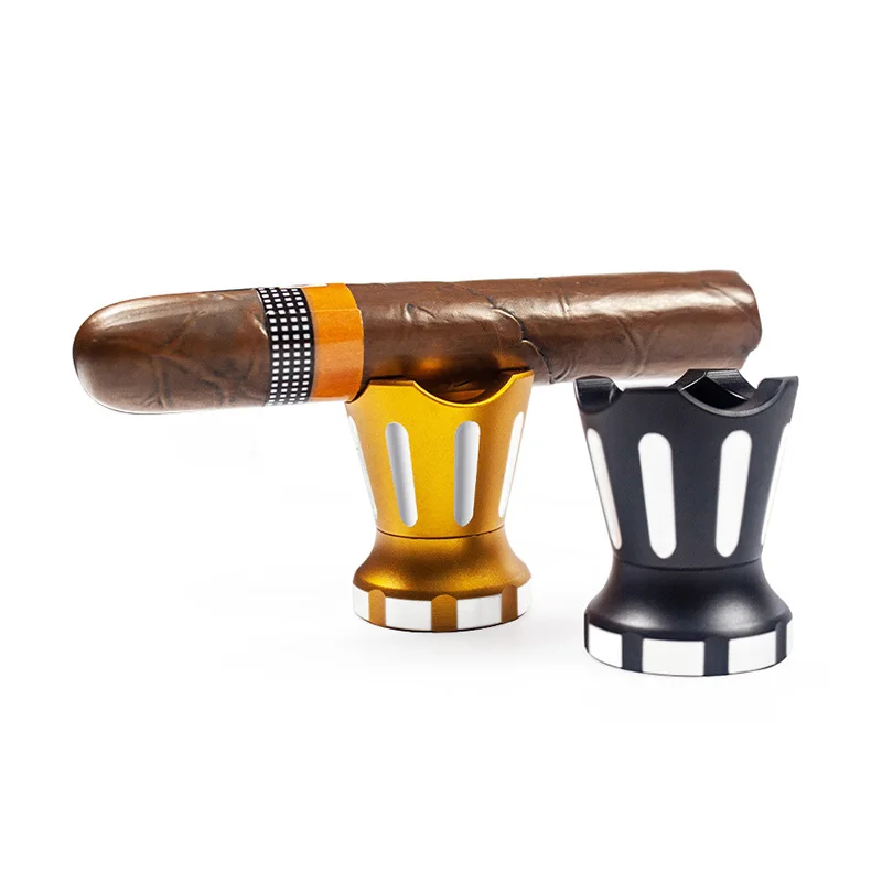 

2-in-1 Multi-functional Cigar Holder Drill Portable Cigar Tray Gift Set Alloy Cigar Accessories