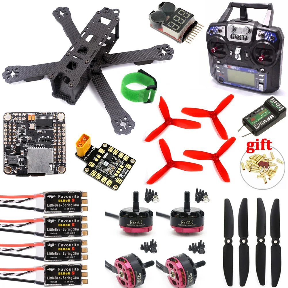 QAV-R 220mm Carbon Fiber Racing Drone Quadcopter QAV-R 220 SP3 Flight Controller RS2205 2300KV Motor LittleBee 30A-S ESC & FS-I6