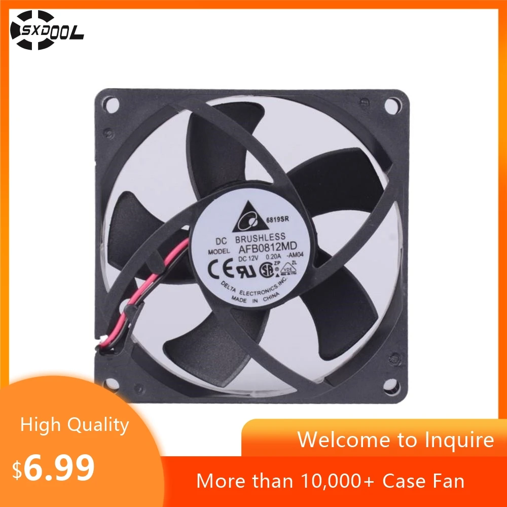 8cm Fan for Delta AFB0812MD 80mm 12V Dual Ball Bearing Silent Fan, 8020 80x80x20mm for PC, Incubator & Mosquito Lamp Cooling