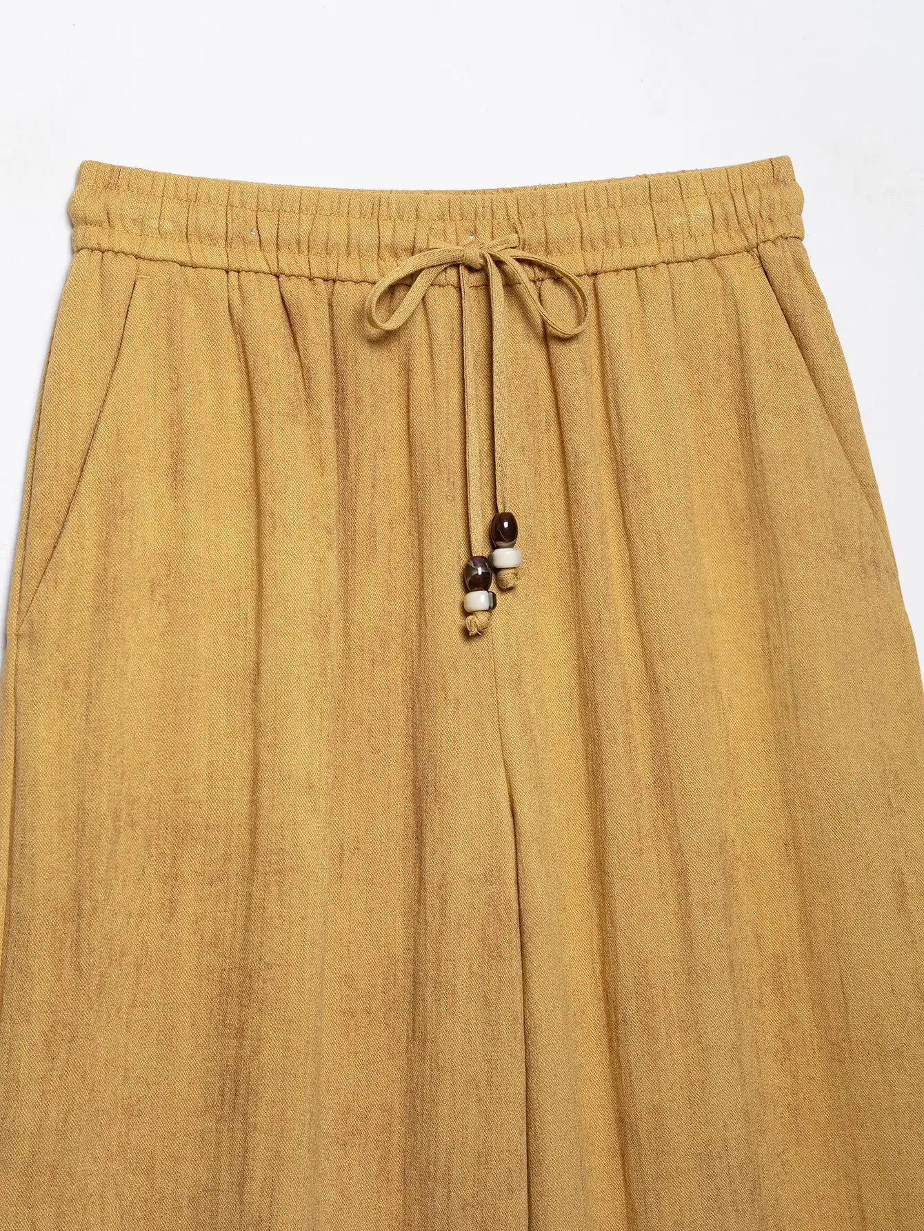 TFMLN Neue Damen V-Ausschnitt Schnürbluse und Weite Hose 2026 Mode 2-teiliges Elegantes Einfarbiges Lockeres Freizeit-Set für Frauen – Detail 14