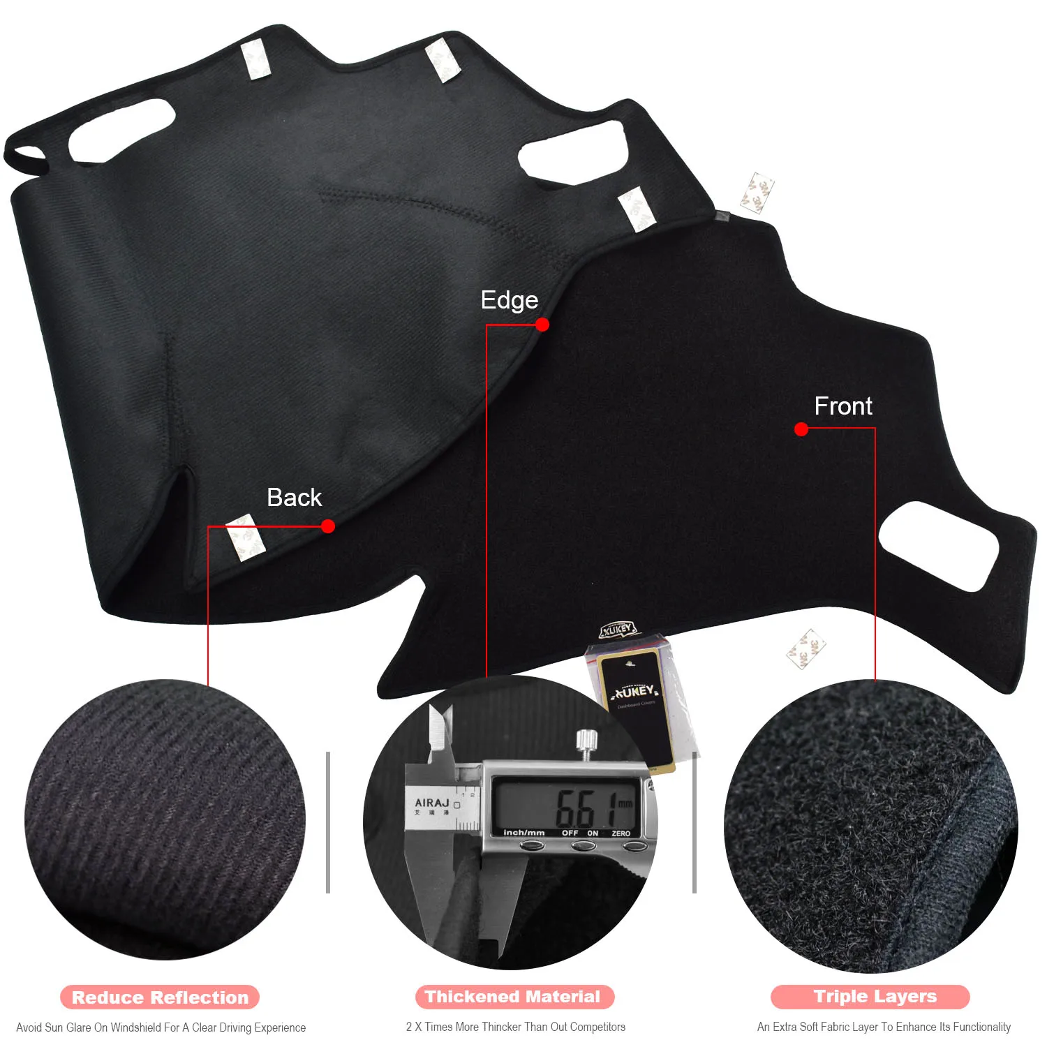 Xukey Dash Mat Dashboard Cover Dashmat Dash Board Cover Carpet For Nissan Rogue Xtrai X-Trail T32 2014 - 2019