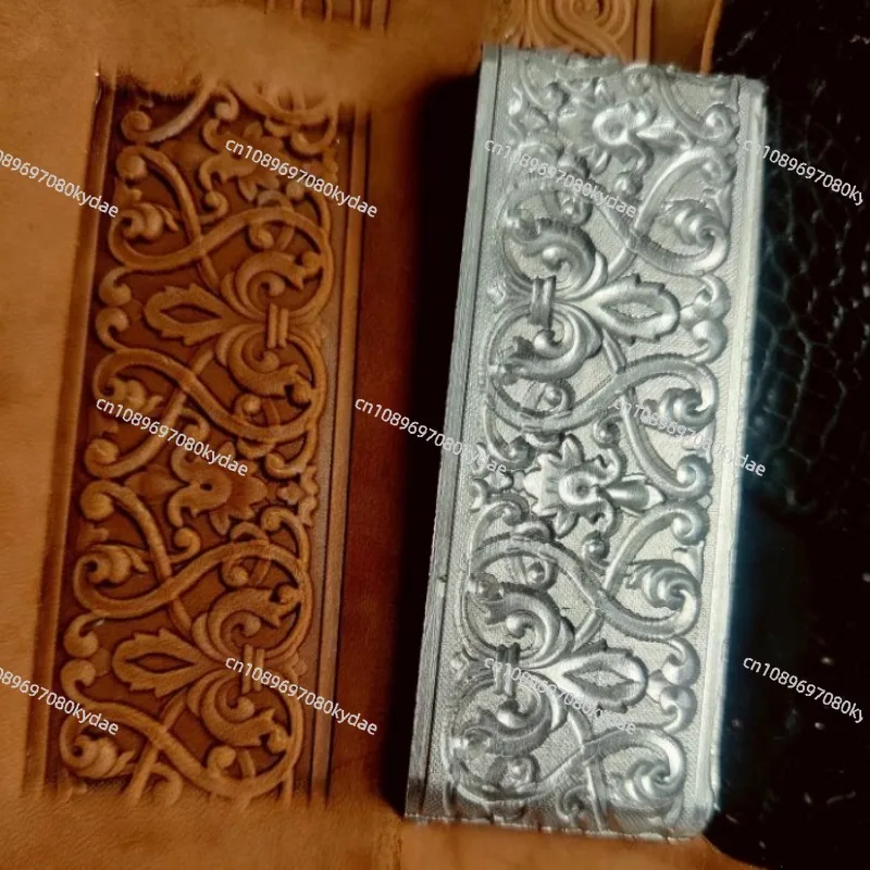 Hydraulic Pressure Leather Craft Mold with 3D Vintage Rolled Vine Branch Pattern for Belt Embossing Stamps