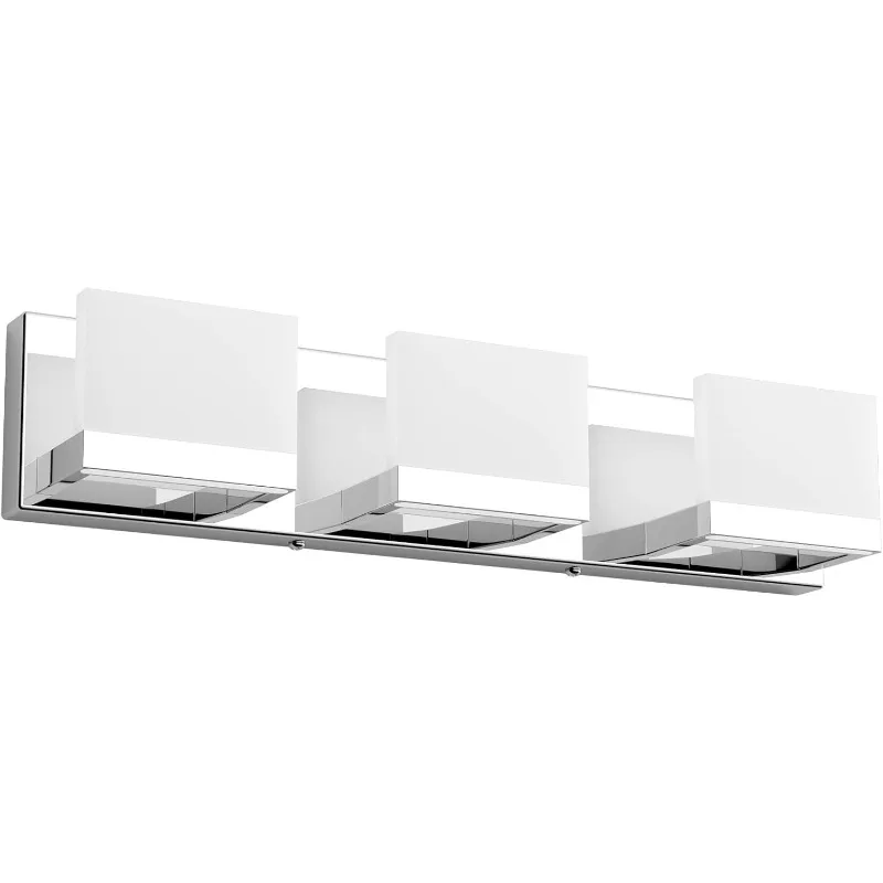 Modern 3 Lights LED Vanity t for Bathroom Up and Down Chrome Bathroom Wall Fixtures Over Mirror(White 6000K)