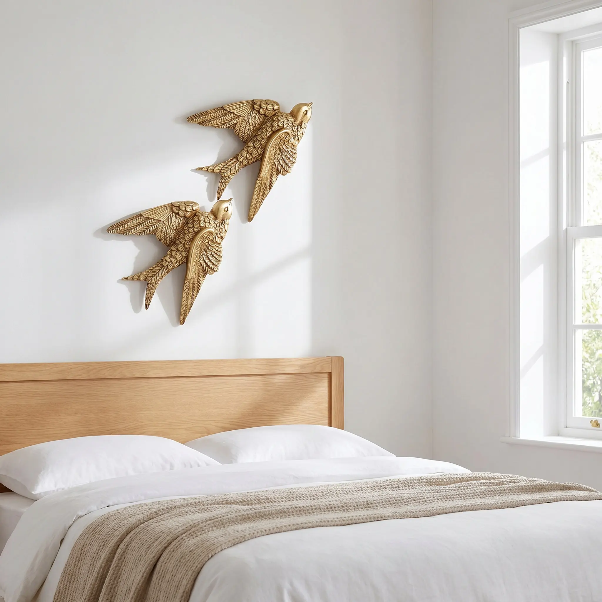 2Pcs Swallow Wall Art Resin Swallow Decoration Creative Bird Wall Hanging Ornament Indoor Outdoor Room Decor Garden Adornment