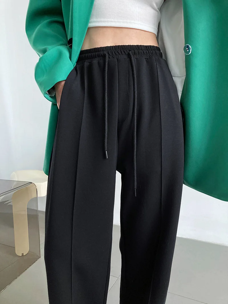 2022 Spring Casual Pants Stretch High Waist Ladies Pants Female Trousers Women Long Pants Black Gray Color Sport Pants