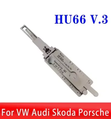 Lishi HU66 V.3 2-in-1 Car Lock Pick Decoder Tool for VW Audi Skoda Porsche Locksmith