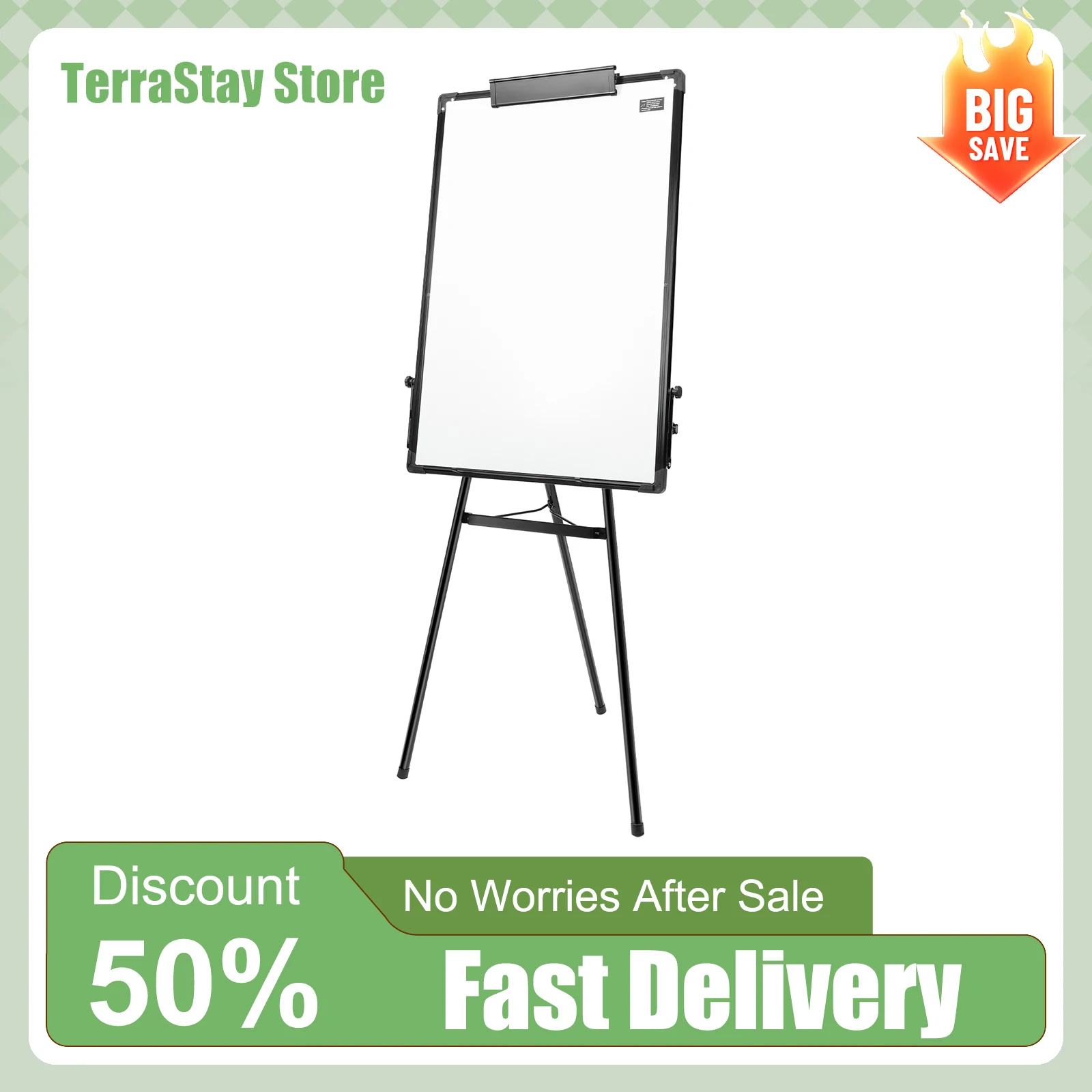 

Магнитная маркерная доска 36x24 дюйма, складная, на треноге, с черной рамой, прочная оцинкованная основа, регулируемая, для презентаций в классе