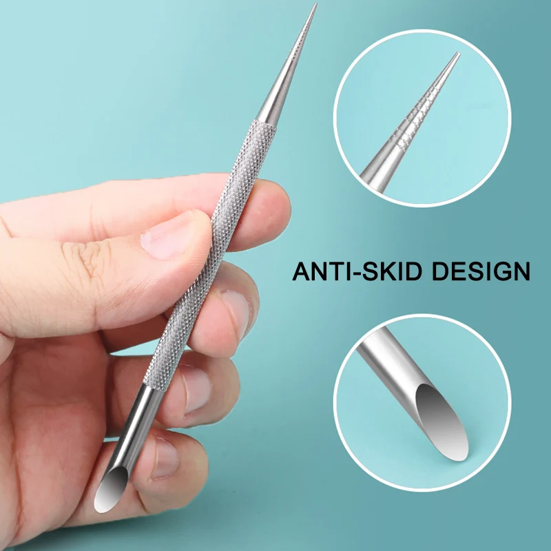 Dual Ended Nail Cuticle Pusher for Fingernails and Toenails Non Slip Easy to Control Nail care Tools Manicure and pedicures Too