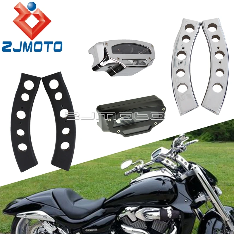 Motor Sports Bikes Cruiser Handlebar Riser & Tach Tacho Meter Housing Bucket Cover For Suzuki Boulevard M109R VZR 1800 M 109 R