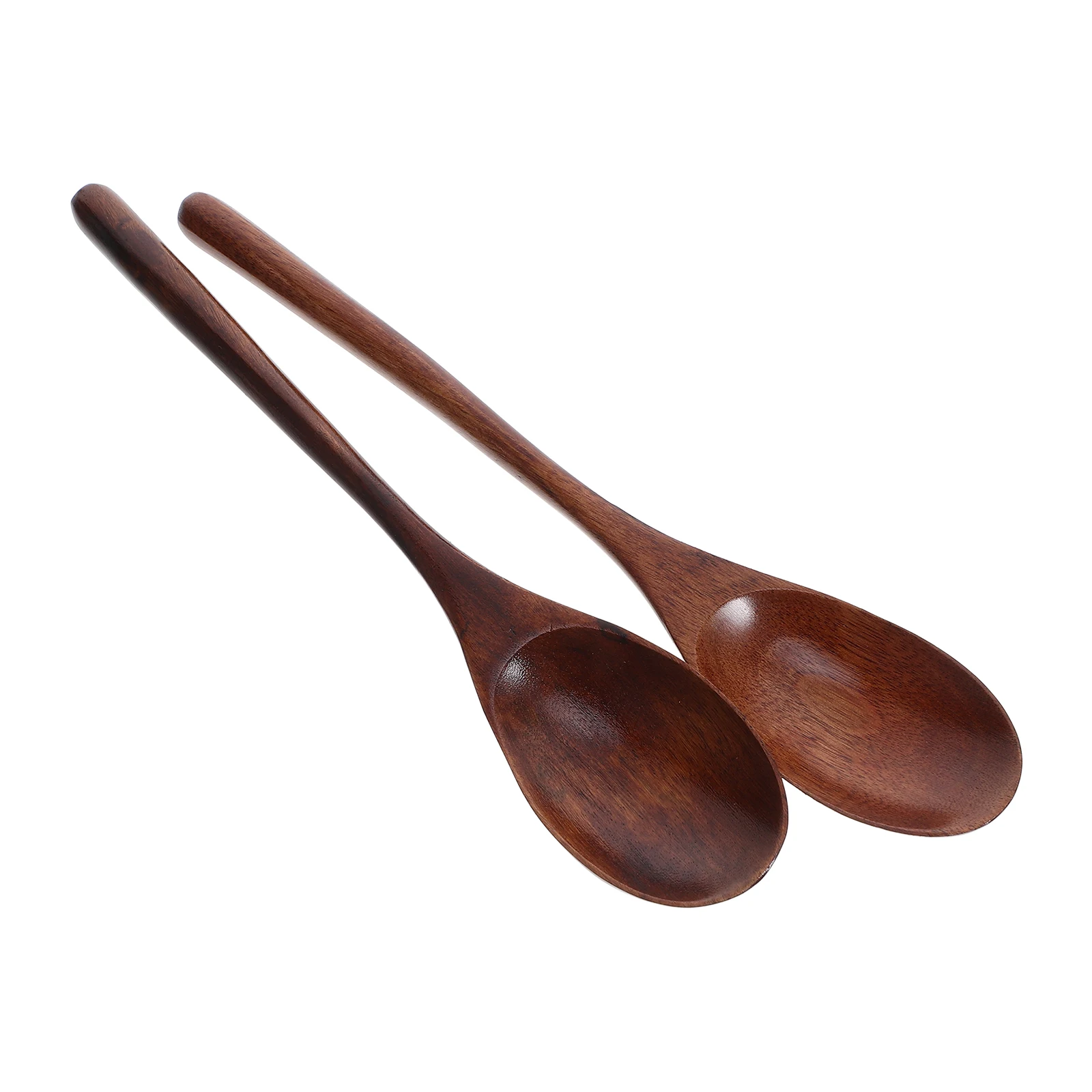 

2pcs Wooden Spoons Handcrafted Salad Stirring Cooking Natural Wood Safe Healthy Ergonomic Design Versatile Kitchen Utensils