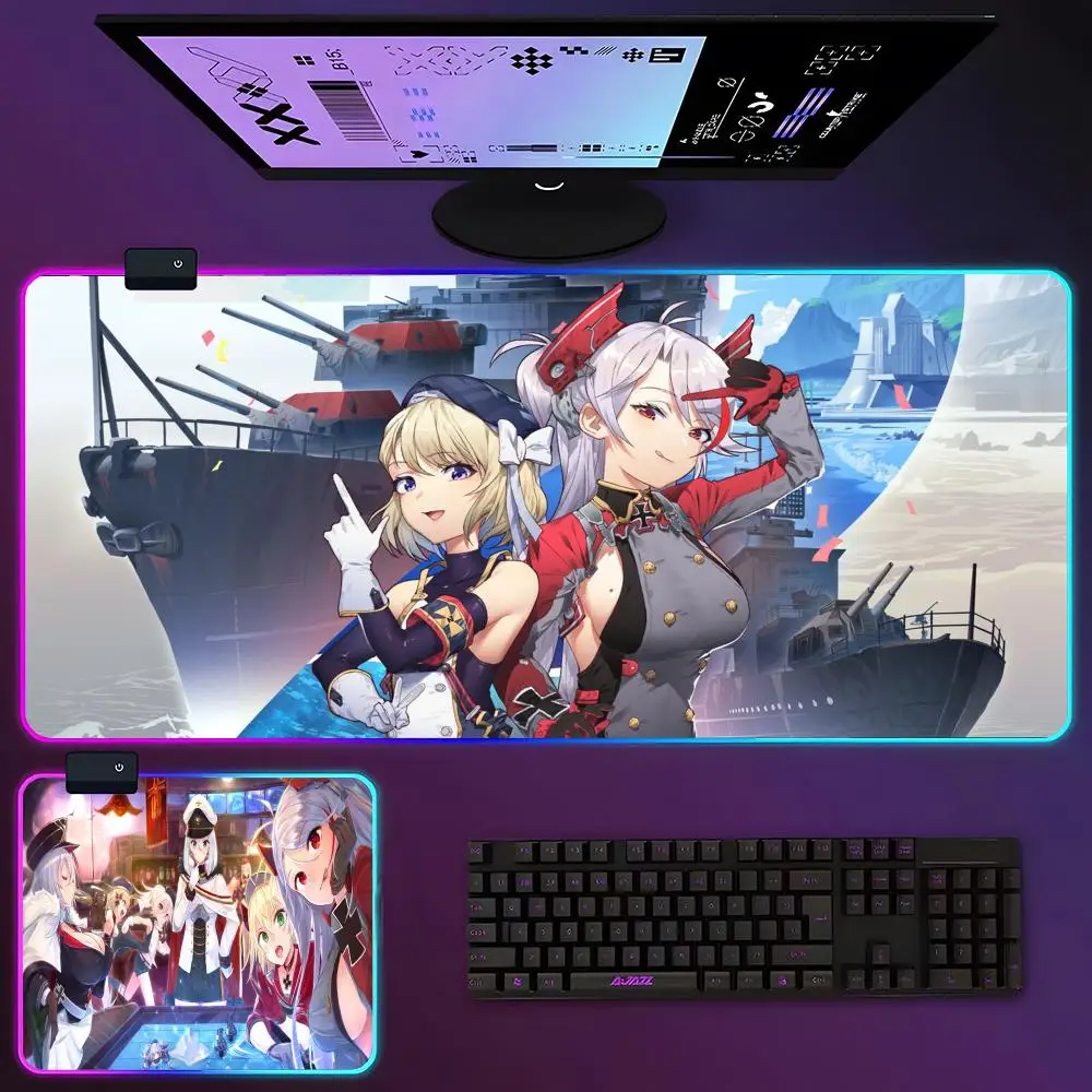 Game Azur Lane Mouse Pad RGB Luminous 700X400mm Large Table Pad Encrypted Anti Skid Super Large Mouse Pad