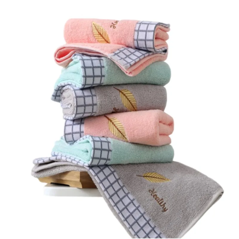 Inyahome 2/4PCS Luxury Cotton Leaves Towels for Face and Hand Washcloths Hotel Home Daily Use Towel Serviettes Toalhas De Banhos