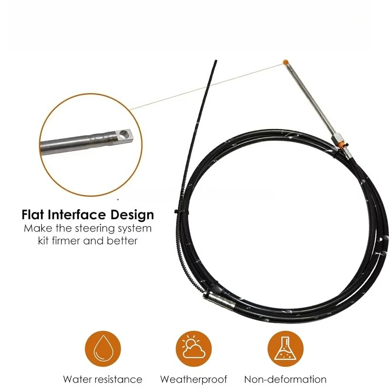 High Quality Kit 12 Feet Marine Rotary Steering Yacht Boat Outboard System Cable Steering System