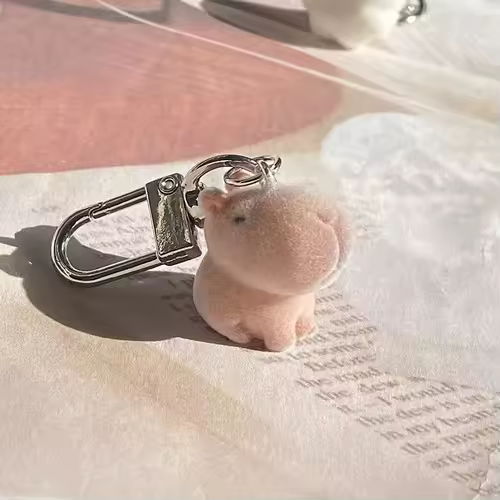 Fluffy Alpaca Elk Capybara Animal Keychains Resin Cartoon Lovely Funny Garlic Goose 3D Doll Pendant Bag Box Car Key Ring Jewelry - Image 3