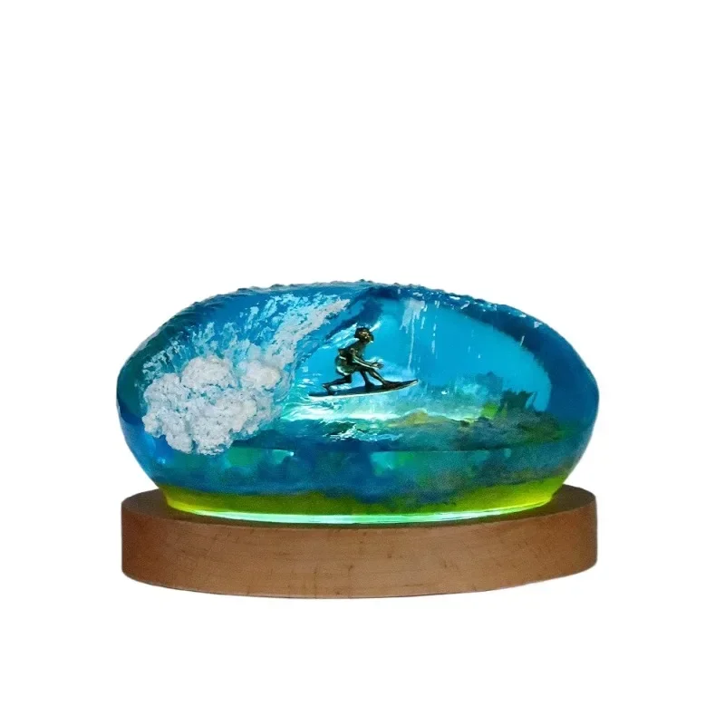 

Marine resin night light ornament coral bush micro landscape surfing