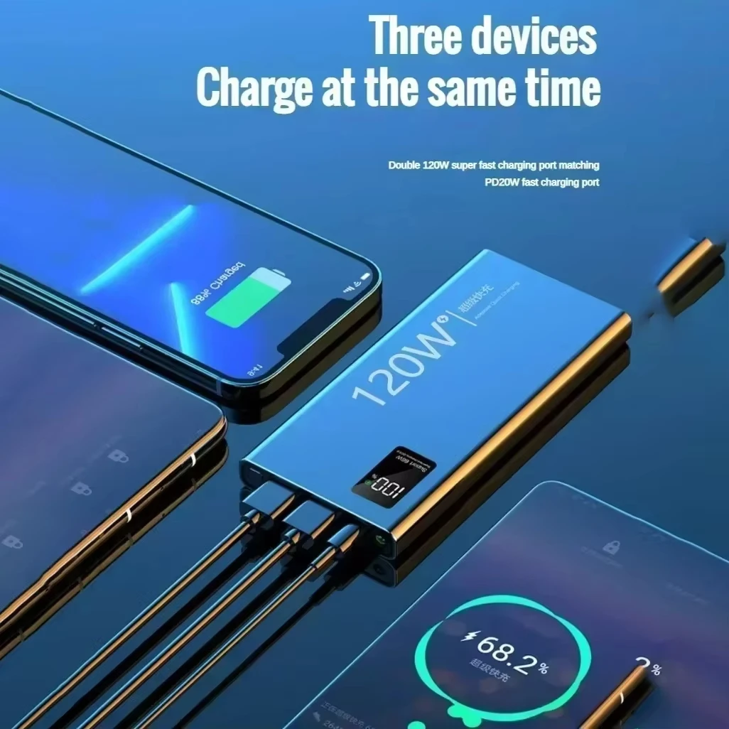 Xiaomi 500000mAh بنك الطاقة عالي السعة 120W شحن سريع شاحن بطارية محمول آيفون سامسونج هواوي الساخن