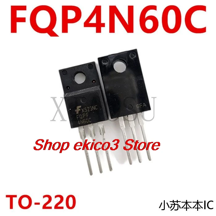 5pieces original Stock   FQP4N60C 4N60C  TO-220 MOS 4A600V