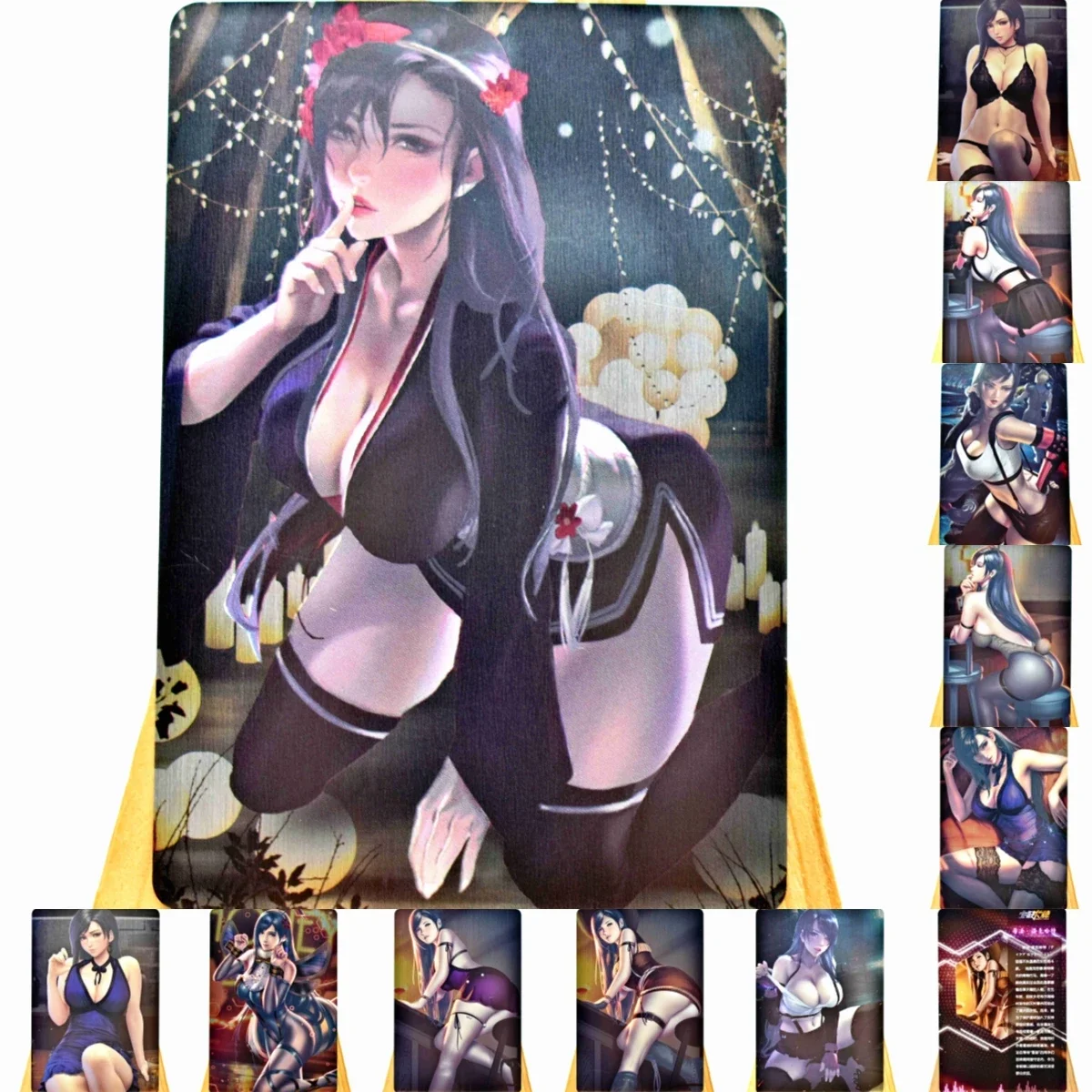 

11Stks/set of Anime Mobile Games Flash Card Fans ACG Tifa Lockhart Game Fans Mika Kawaii Girls Sexy Girls Collection Cards