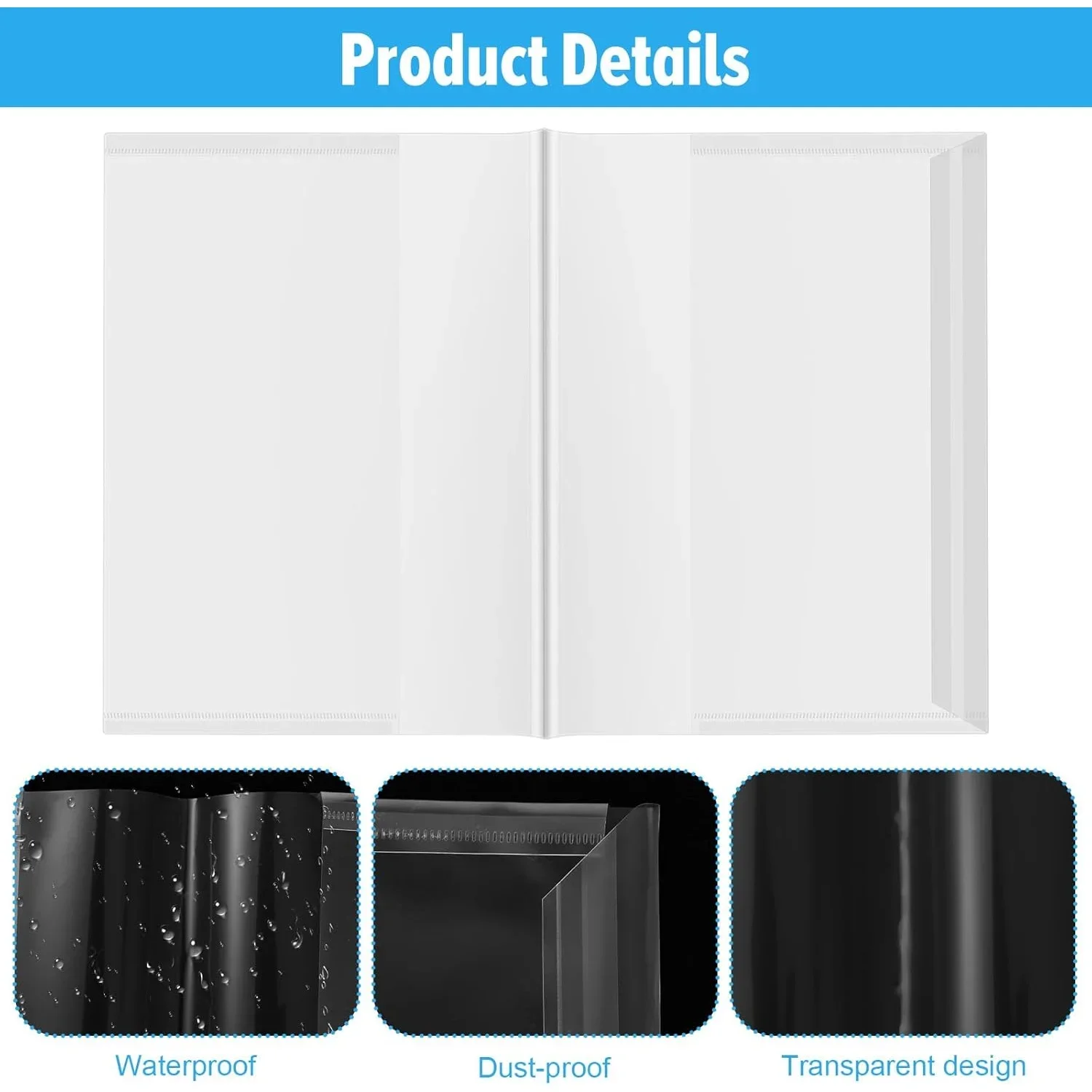 22K/16K/A4 Transparent Waterproof Plastic Book Sleeve Notebook Protector Book Cover for School Office Notebook Wrapping Supplies