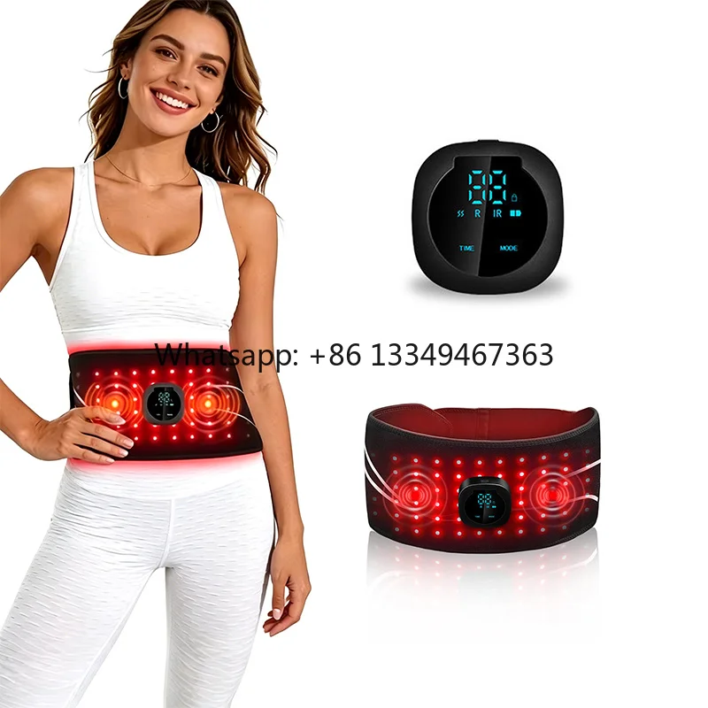 Whole Red Infrared Light Therapy Belt with Vibration Function  Waist Wrap for Body Pain Relief