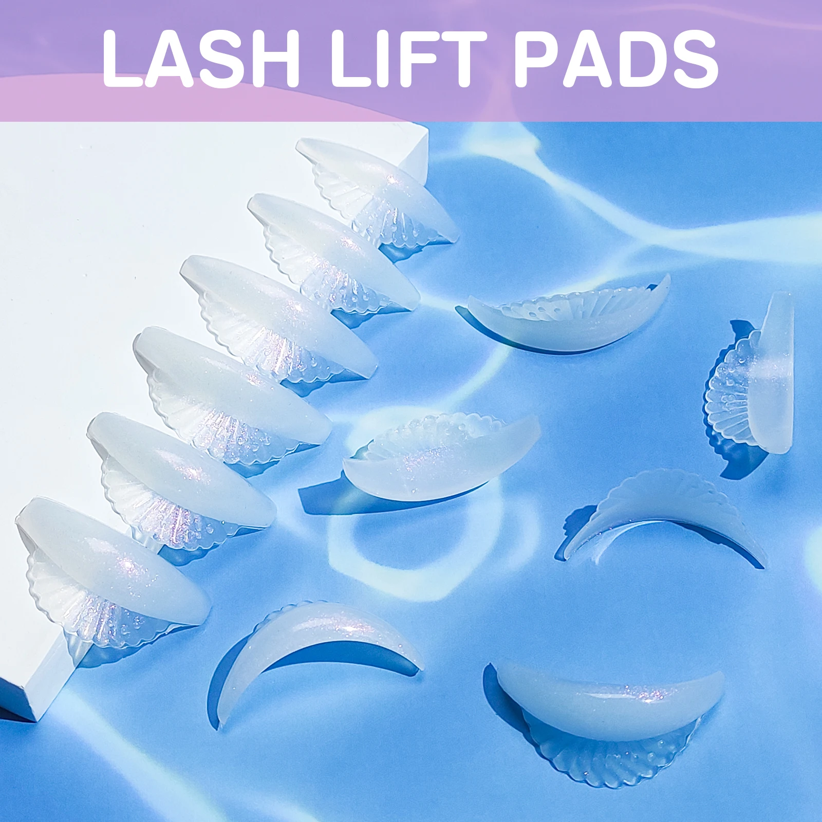 Libeauty 6 pares de silicone cílios suprimentos perm almofada pegajoso lash lift escudo modelador de cílios acessórios maquiagem e ferramentas de beleza