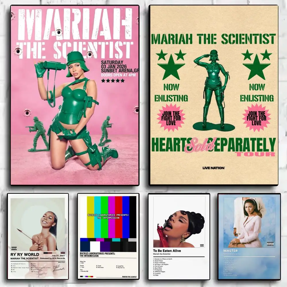 Singer M-Mariah The Scientist Poster Modern Minimalist Wall Art Prints for Bedroom Living Room Aesthetic Contemporary Decor Gift