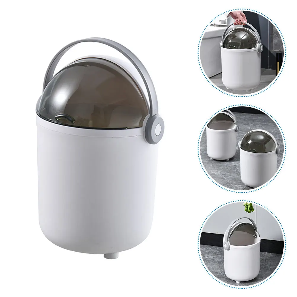 

1pc Astronaut Trash Can 5L Plastic Bathroom Garbage Bin Smooth Lidded Household Waste Container For Home Office Bedroom