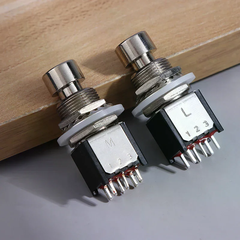 DPDT الإغلاق لحظة تشغيل/تشغيل مفتاح سفلي تأثيرات الغيتار دواسة صندوق ستومب 6Pin زر إيقاف الطوارئ لدواسة تأثير الغيتار #5