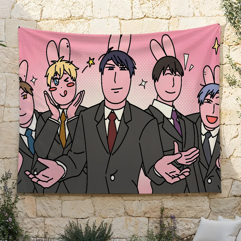 Fun Myfriend Rabbit Pink flag For Camping Party Picnic Studio Booth Background Wall Interior Decoration Banner